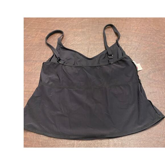 Coco Reef 34DD Black Tankini Top Embroidered Sequin Blue Floral Adjustable Strap - Picture 9 of 9